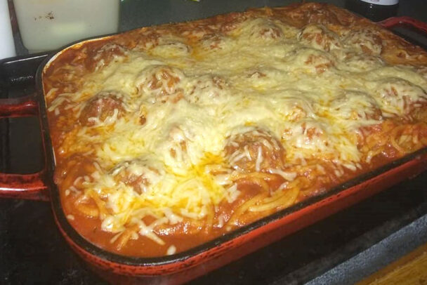 Baked Meatball & Spaghetti Recipe
