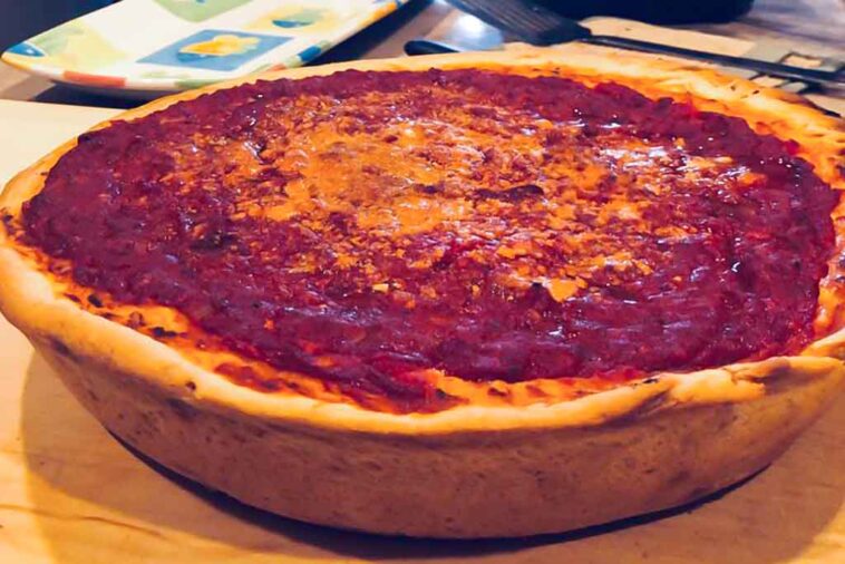 Chicago-Style Deep Dish Pizza with Italian Sausage