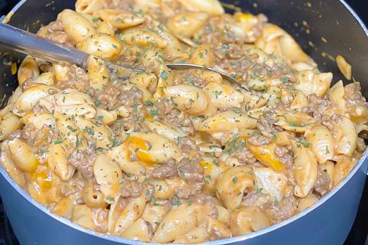 Creamy Beef and Shells