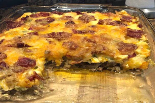 Low Carb Bacon Cheeseburger Casserole