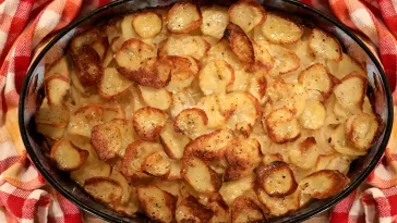 Loaded Scalloped Potatoes in Casserole