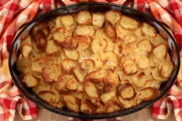 Loaded Scalloped Potatoes in Casserole