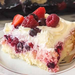 Berries and Cream Poke Cake Recipe - Masters of Kitchen - Recipes