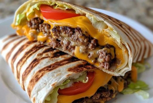 Grilled Cheeseburger Wraps Recipe - Masters of Kitchen - Recipes