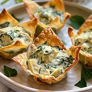 Spinach and Artichoke Dip Wonton Cups Recipe-image