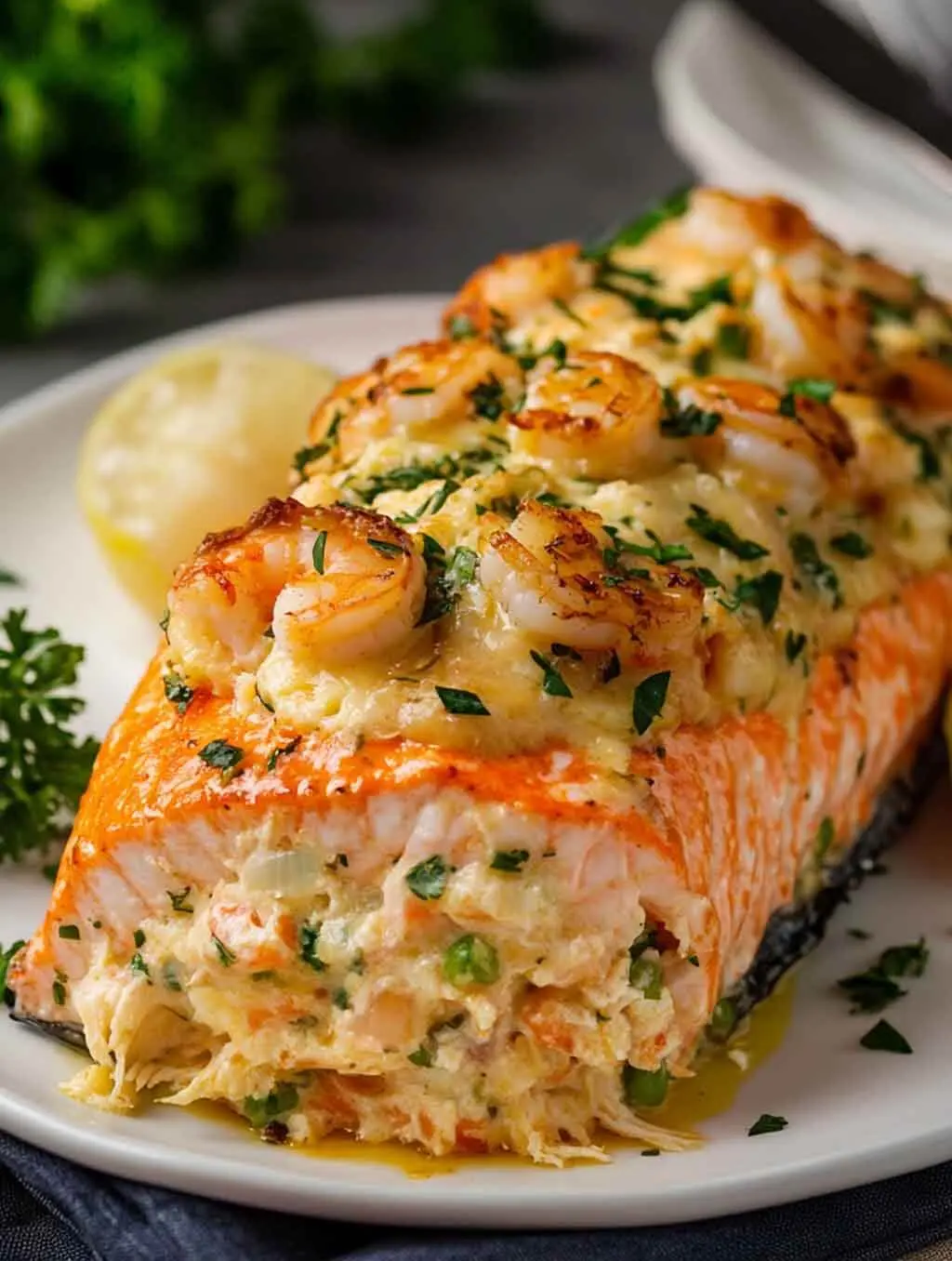 Crab and Shrimp Stuffed Salmon Recipe-image