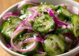 Conclusion: Fresh, Easy, and Always a Hit! Whether you serve it at your next summer gathering or keep it in the fridge for quick weekday meals, this cucumber salad recipe is always a crowd-pleaser. It’s light, crunchy, and endlessly customizable. Perfect for BBQs, picnics, or your weekly lunch lineup, this salad will become a regular in your rotation. Tried it with a twist? Share your version in the comments—we’d love to see how you made it your own!